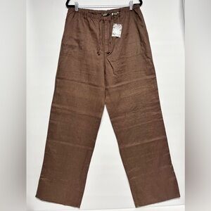 ✨Eddie Bauer 100% Linen Pants Brown Size 16